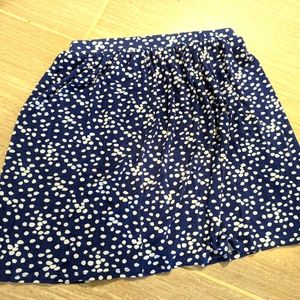 Colette A Line blue polkadot elastic skirt, Size Small